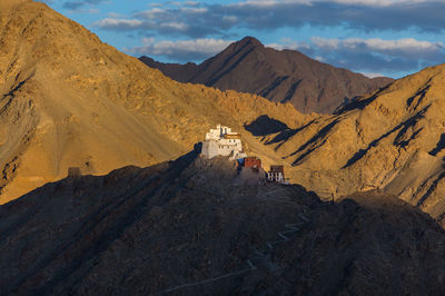 Scenic view of mountain range against sky