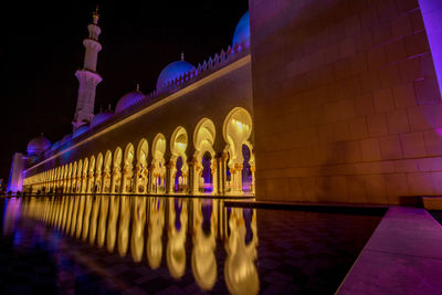 View of illuminated building at night