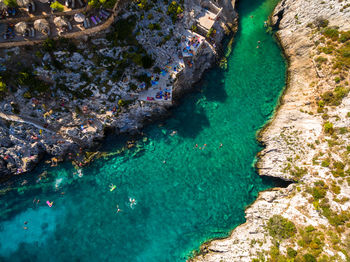 Aerial view of beach and sea