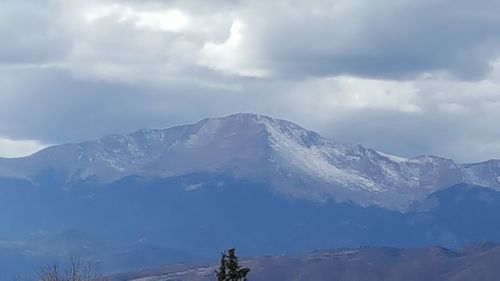Scenic view of snow mountains against sky