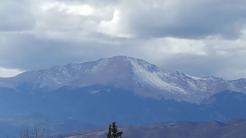 Scenic view of snow mountains against sky