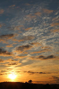 Low angle view of dramatic sky during sunset