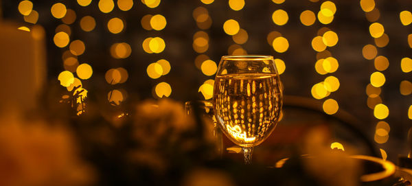Close-up of wine glass on table
