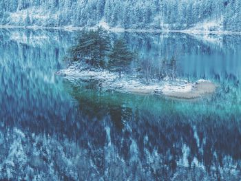 Scenic view of lake during winter