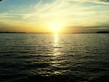 Scenic view of sea at sunset