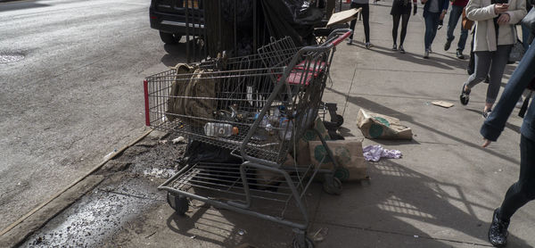 Low section of person on street