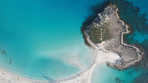 High angle view of beach