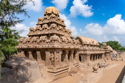 Ancient temple against sky