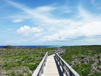 Scenic view of empty road against sky