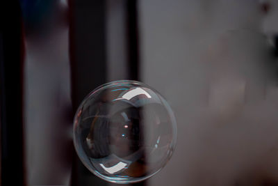 Close-up of bubbles in glass