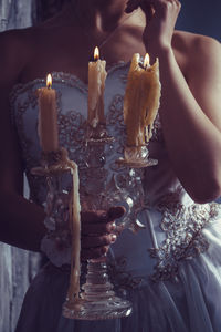 Close-up of woman holding ice cream