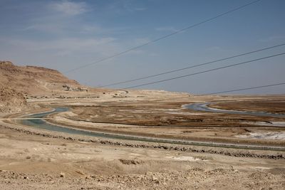 Scenic view of land against sky