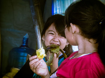 Woman eating food