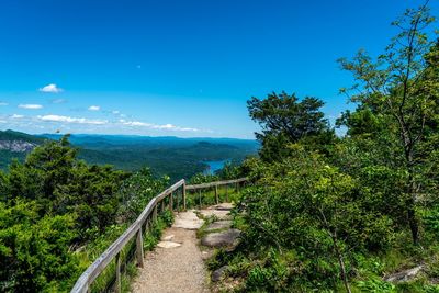 Scenic view of green landscape against blue sky