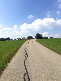 Road passing through field