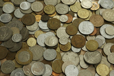 Full frame shot of coins