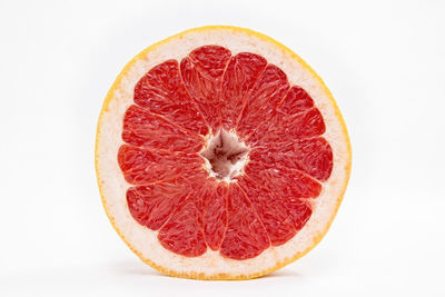 Close-up of strawberry against white background