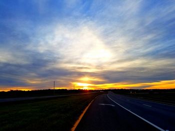 Road against sky during sunset