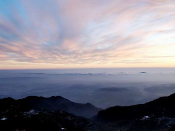 Scenic view of landscape against sky during sunset