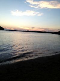 Scenic view of sea at sunset