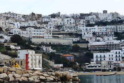 High angle view of town