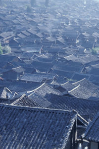 High angle view of cityscape against sky