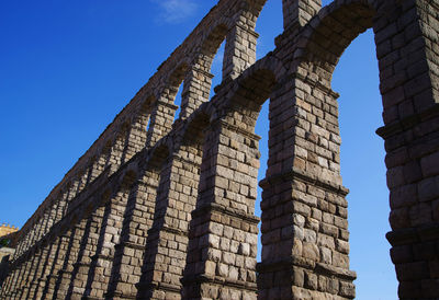 Low angle view of historical building against blue sky