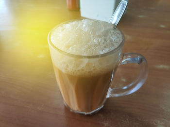 Close-up of coffee on table