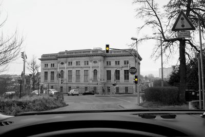 Road with buildings in background