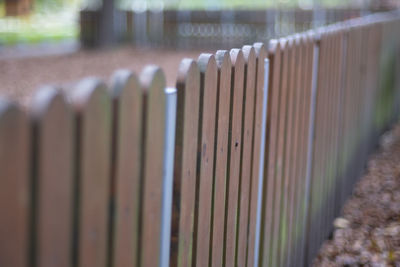 Close-up of fence against blurred background