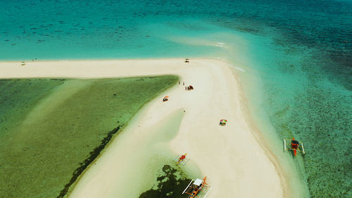 High angle view of people on beach