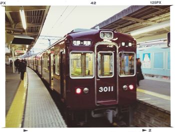 Train at railroad station platform
