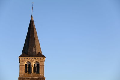 Close-up of cathedral against clear sky