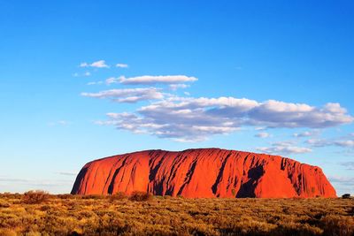 Scenic view of field against cloudy sky