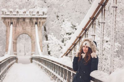 Young woman in snow