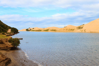 Scenic view of beach against sky