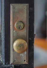 Close-up of old metal door