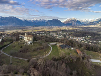 Aerial view of landscape against sky