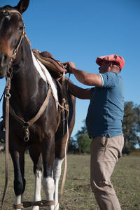 Man riding horse