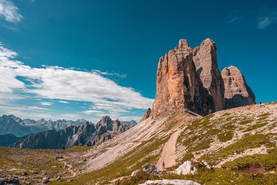 Panoramic view of the tre cime di lavaredo in south tyrol, italy