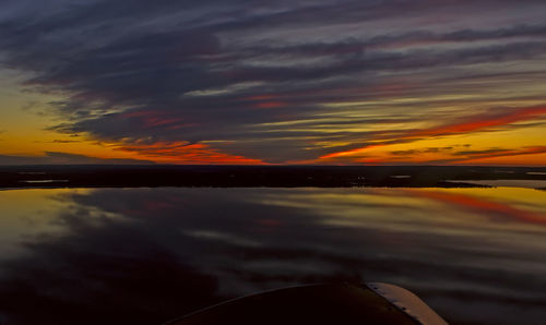 Scenic view of dramatic sky during sunset