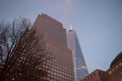 Low angle view of modern building against sky