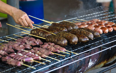 Meat on barbecue grill