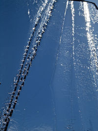 High angle view of frozen water