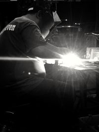 Man working at night