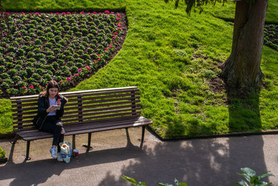 Woman in park