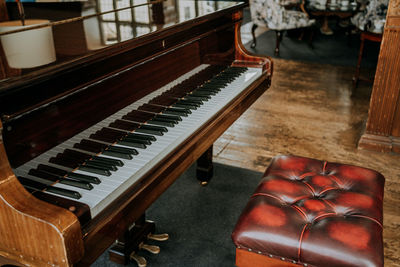 Close-up of old piano