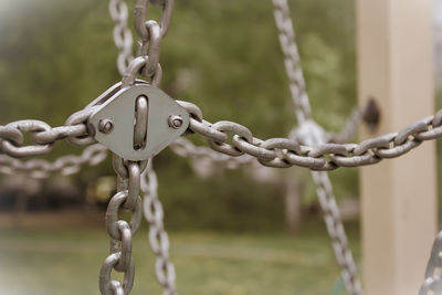 Close-up of chain swing