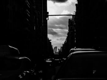 View of buildings against cloudy sky