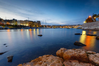 Evening view of zea marina in athens, greece.